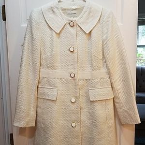 Cream Banana Republic Coat with gold buttons
